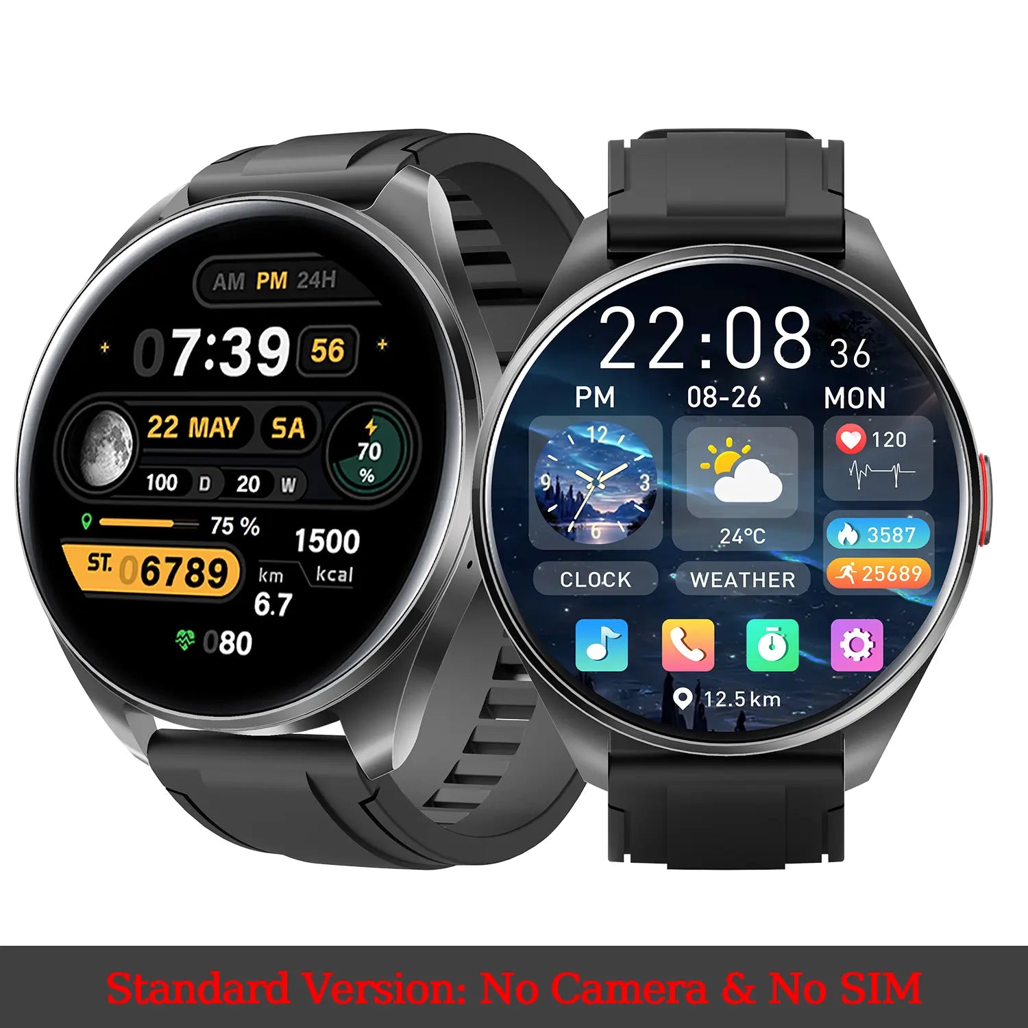 W&O 2026 Fashion Smart Watch, 1.73'' AMOLED Large Screen 3GB+32GB Smartwatch for Men Women with Rotating Camera Wifi GPS, 800Mah Fitness Activity Tracker Watch