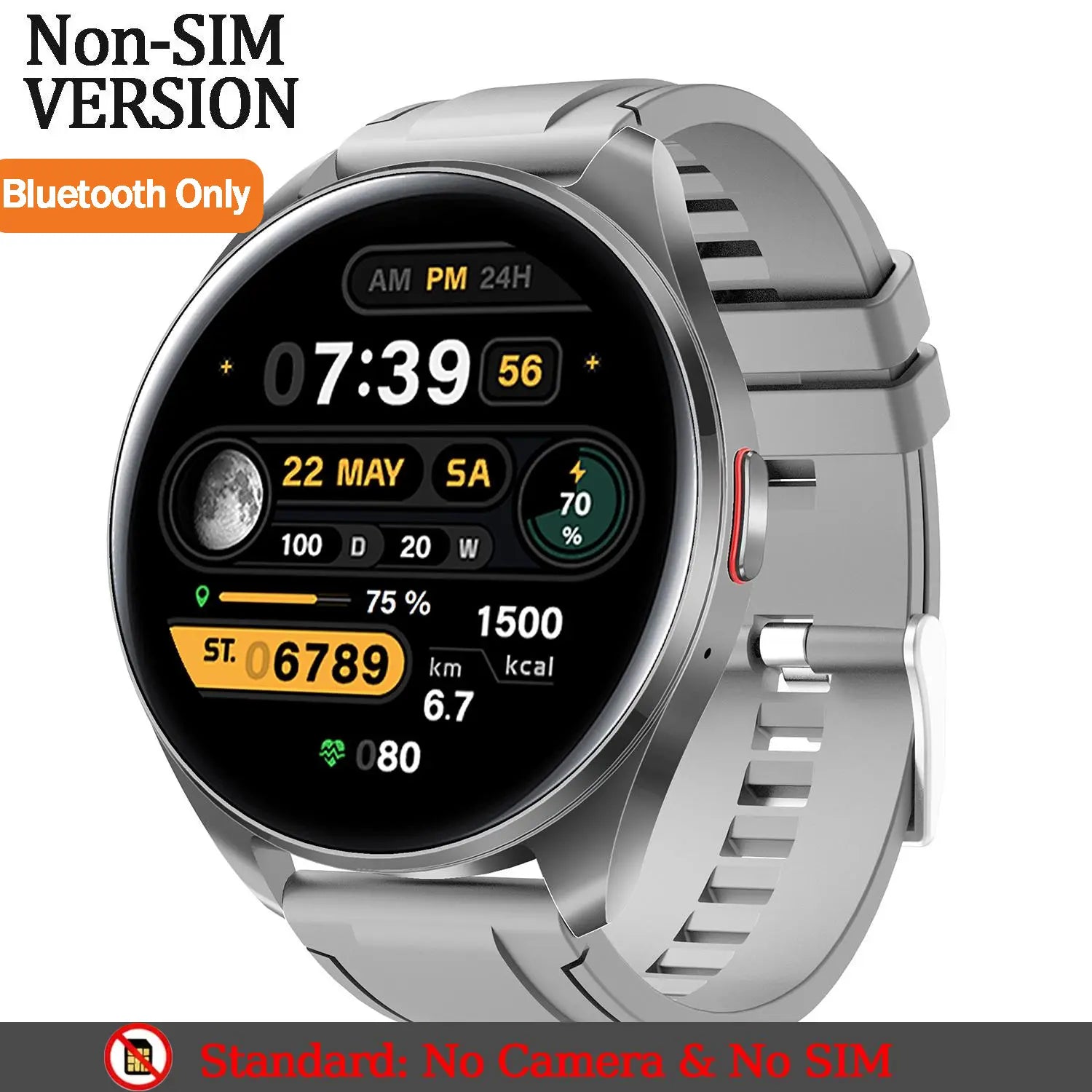 W&O 2026 Fashion Smart Watch, 1.73'' AMOLED Large Screen 3GB+32GB Smartwatch for Men Women with Rotating Camera Wifi GPS, 800Mah Fitness Activity Tracker Watch