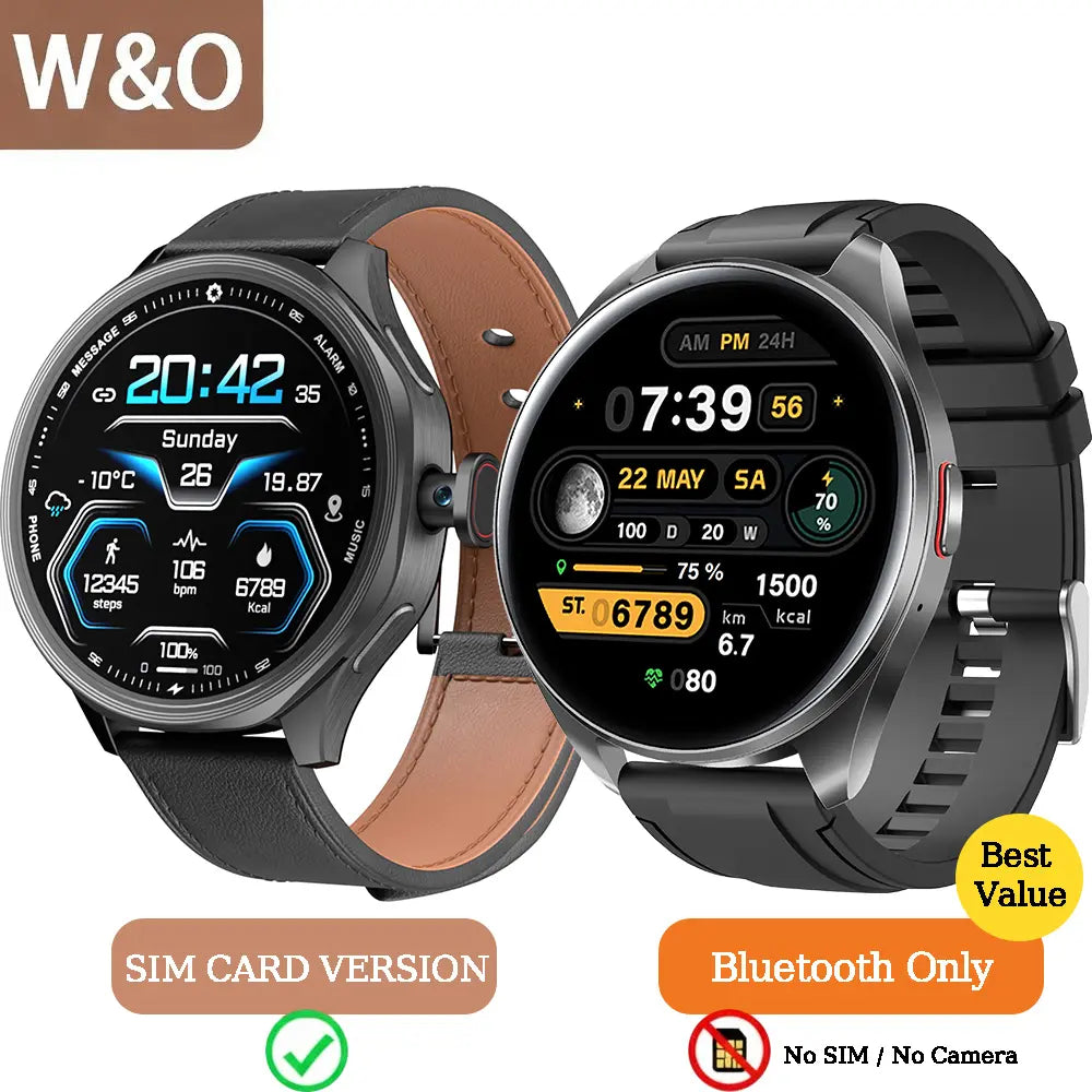 W&O 2026 Fashion Smart Watch, 1.73'' AMOLED Large Screen 3GB+32GB Smartwatch for Men Women with Rotating Camera Wifi GPS, 800Mah Fitness Activity Tracker Watch